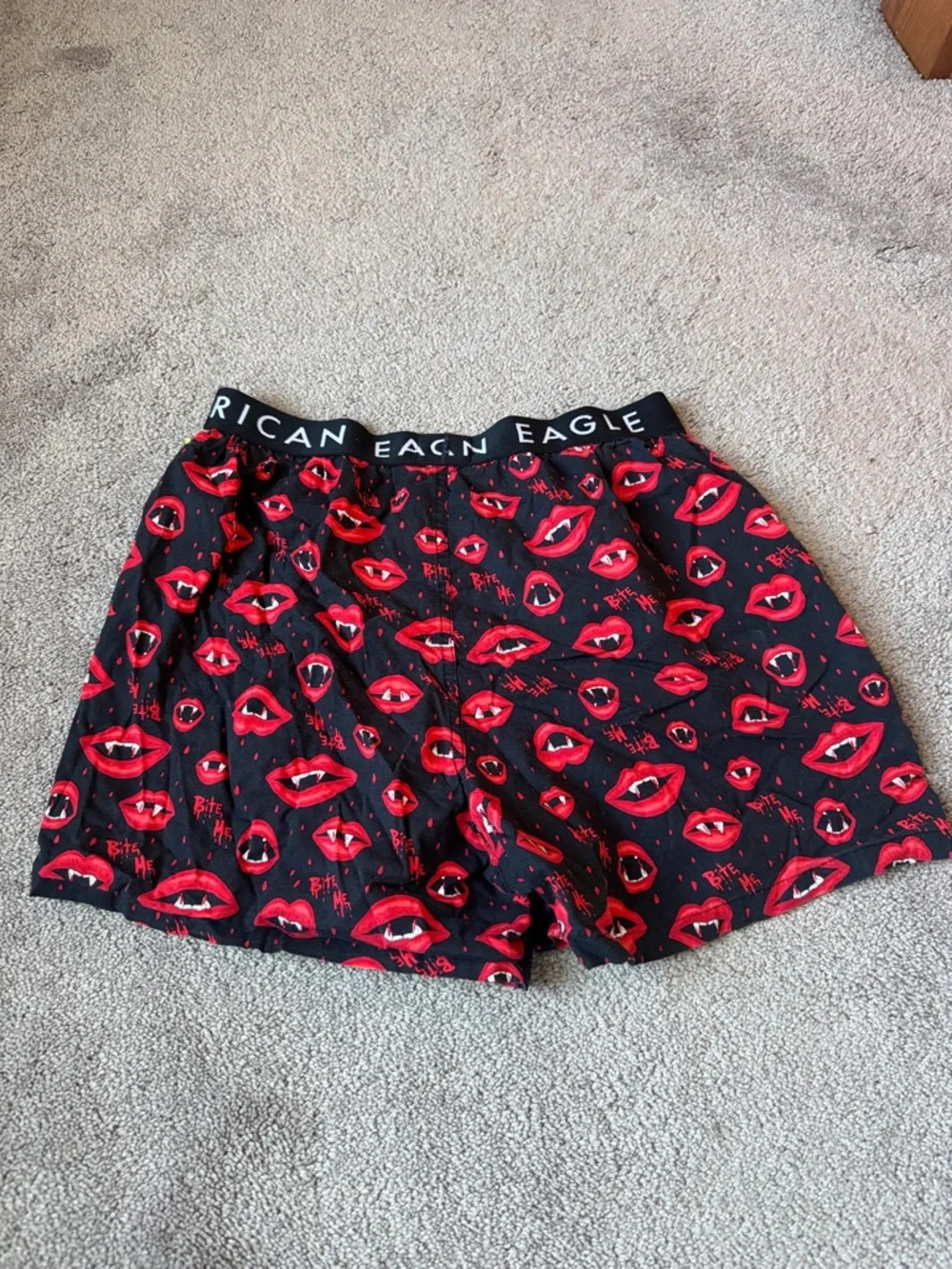 American Eagle Boxer Briefs Vampire Bite Me Print Stretch Underwear SIZE M